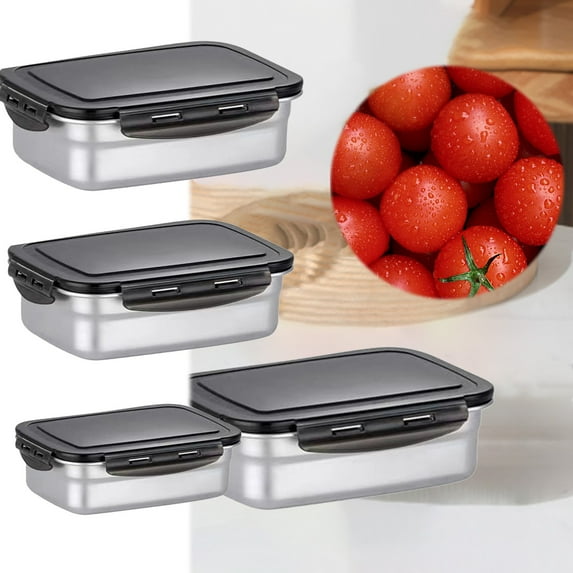 Stainless Steel Kimchi Container with Leak Proof Lid, 14.5x11x5cm Food Grade Lunch Box for Meal Prep & On-the-go, Large Capacity Airtight Organizer for Office, Travel, and Picnics,Vsgery