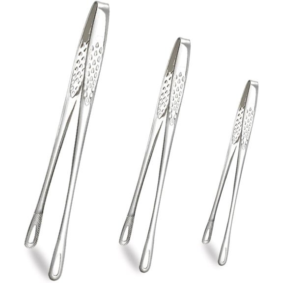 Stainless Steel Kitchen Cooking Tongs Set,Japanese Grilling BBQ Tongs, Frying Tool Barbecue Clamp for Grill Steak Fried Fish,8" 9.5" and 11 inch