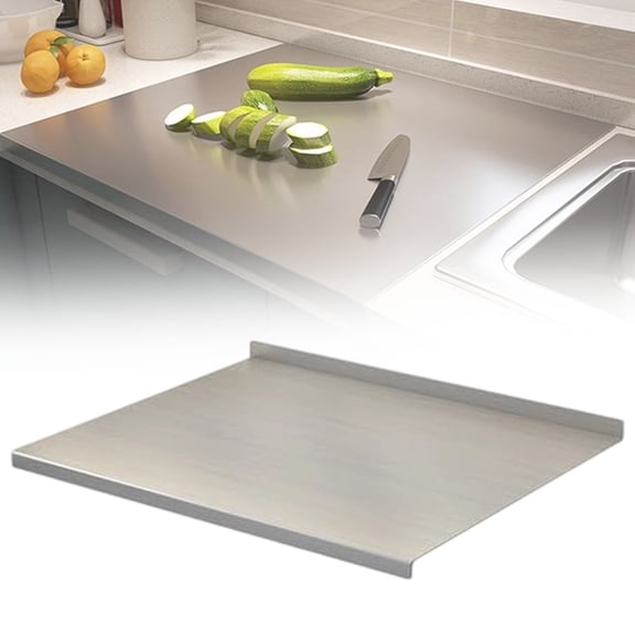 Stainless Steel Kitchen Cutting Board with Folded Edges, Easy-Clean Textured Surface Prep Board,Non-Slip Baking(11.81"X11.81")Cutting Boards for The Kitchen,Suitable for Meat,Fruits,Vegetables,Bread