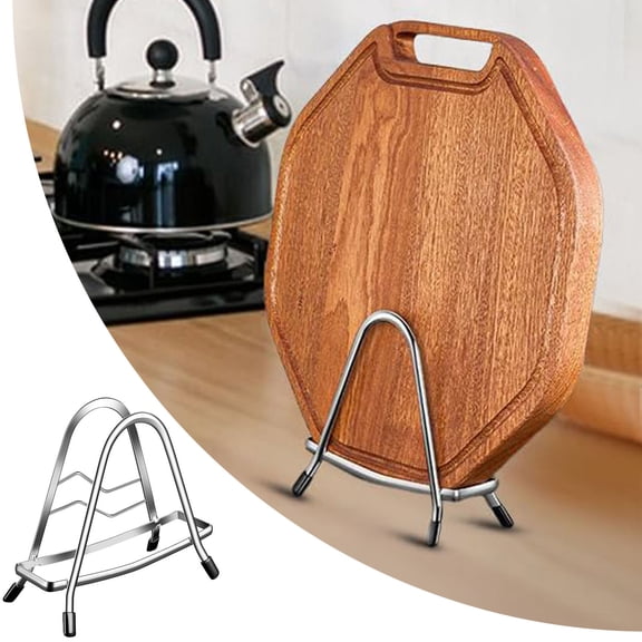Stainless Steel Kitchen Cutting Board Holder Stand Organizer Rack For Pot Pan Lids Storage