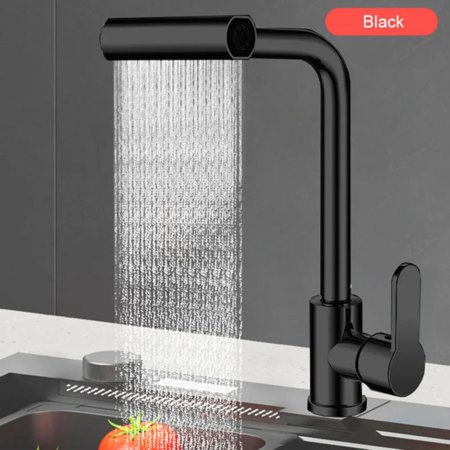Stainless Steel Kitchen Faucet Hot Cold Water Mixer Sink Wash Tap Stream Sprayer Waterfall Faucets Ceramic Valve 4 Modes Faucets
