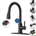 thumbnail image 1 of TVOFEK Kitchen Faucet with Pull Down Sprayer, Black Stainless Steel Kitchen Water Faucet with Deck Plate for 1 or 3 Hole, Single Handle Classic Faucets for RV Laundry Bar Camper, 1 of 14