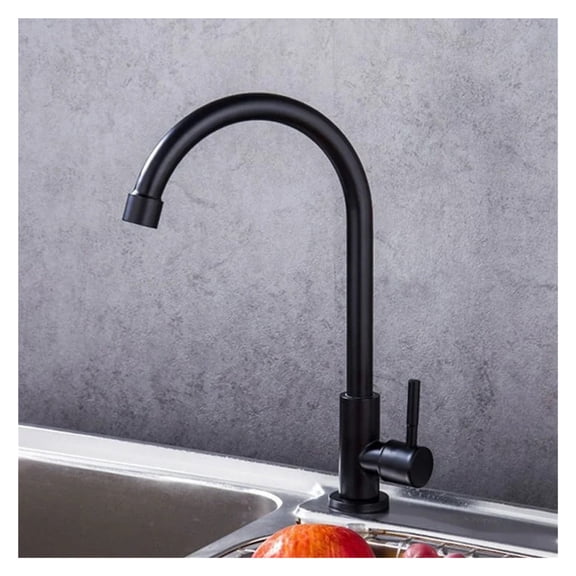Stainless Steel Kitchen Faucet Water Purifier Single Cold Tap Taps Black Single Handle ,Tankless Design