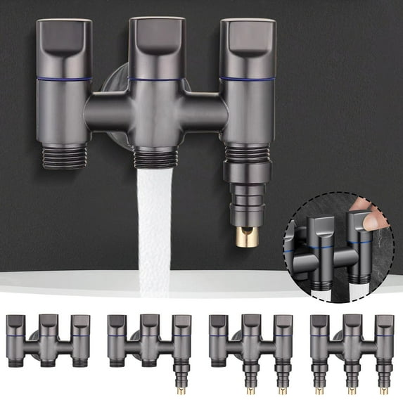 Stainless Steel Kitchen Faucet with Three Control Valves and Angle Adjustment for Durable Rust-Resistant Performance in Modern Home Sinks Topliu