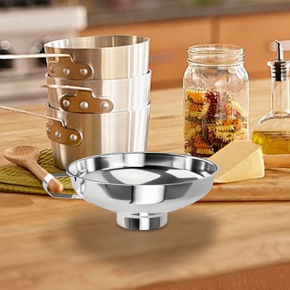Stainless Steel Kitchen Funnel - Multi-Use Premium Metal Food Grade Cooking Funnels ,for Transferring Liquid or Dry Ingredients,Wide Mouth Funnel for Filling Bottles -S