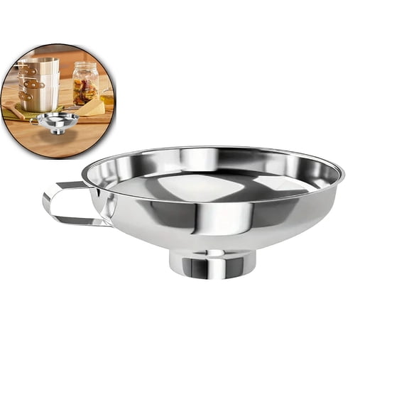 Stainless Steel Kitchen Funnel, Wide Mouth Salad Dressing Dispenser, Large Capacity Oil Pourer for Cooking Baking Use