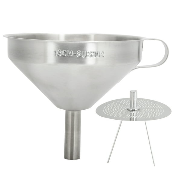 Stainless Steel Kitchen Funnel with Filter Wide Mouth Funnel for Liquid and Dry Food