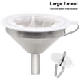 thumbnail image 1 of Stainless Steel Kitchen Funnel with Stainless Steel Strainer Filter and 13cm 200 Mesh Food Filter Strainer for Transferring Liqui, 1 of 9