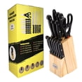 thumbnail image 1 of Stainless Steel Kitchen Knife Block Set Block 14 Piece For Home Cooking Culinary School Commercial Kitchen Peeler Knives Shears Holder, 1 of 5