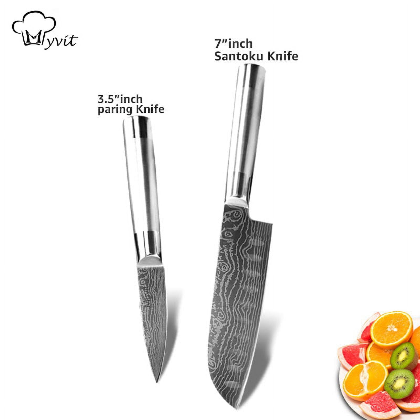 Stainless Steel Kitchen Knife Set of 2,German Carbon Steel Laser