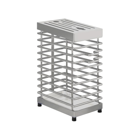 Stainless Steel Kitchen Knives Stand Wall-mounted Countertop Knife Storage Space Saving Cutlery Display Organizer Hollow Iron Wire Chef Accessories Home Items (Silver)