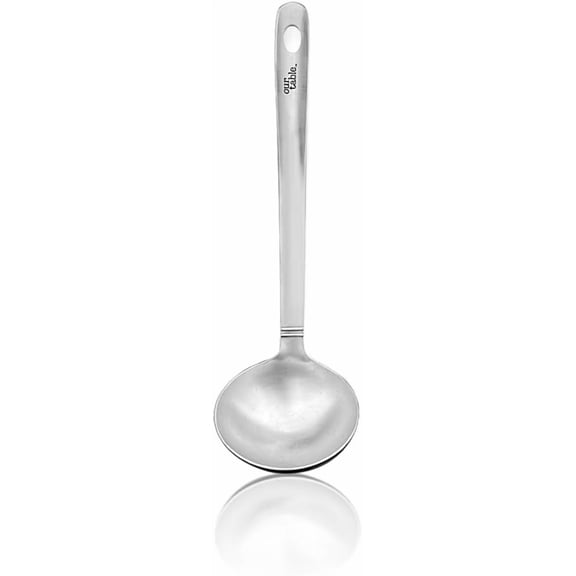 Stainless Steel Kitchen Ladle, Heavy Duty One-Piece Construction Cooking Ladle, Punch Soup and Stew Serving Ladles Scoop