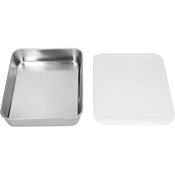 Stainless Steel Kitchen Meat Saver Storage Container, Dishwasher Safe Fridge Storage Containers Fruit Lunch Storage with Lids for Fridge,Baking Tray