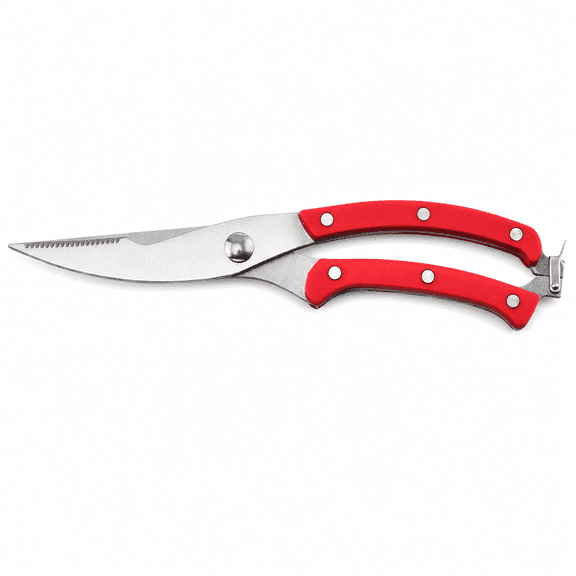 Stainless Steel Kitchen Multi-Purpose Scissors, Heavy-Duty Food Prep Shears for Meat, Fish, Vegetables, with Safety Lock Clip, Ergonomic Cooking Cutting Tool for Home Kitchen Use