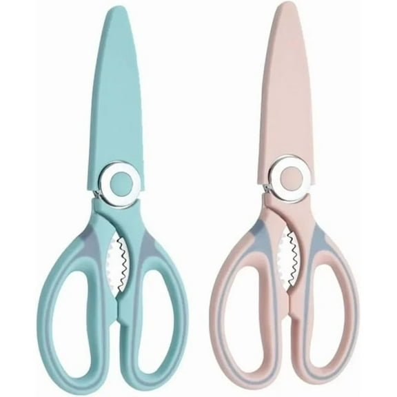 Stainless Steel Kitchen Scissors Meat Shears Multi-Purpose Ultra Sharp for Cutting Poultry Bones Home Kitchen Tools(Blue)