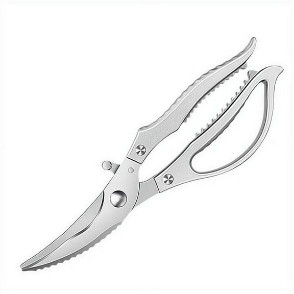 Stainless Steel Kitchen Shears with Ultra-Sharp Blades, Springless Design for Heavy-Duty Cutting and Poultry Preparation
