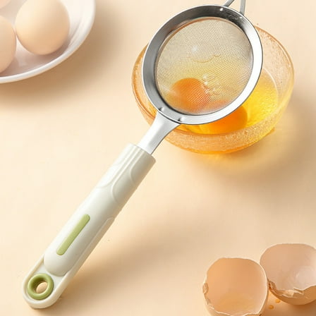 Stainless Steel Kitchen Sifter | Fine Mesh Flour Strainer | Powdered Sugar Shaker | Accurate Sieving | Ergonomic Metal Handle | Portable Baking Tool | 1Pc | White | 26x9x3cm