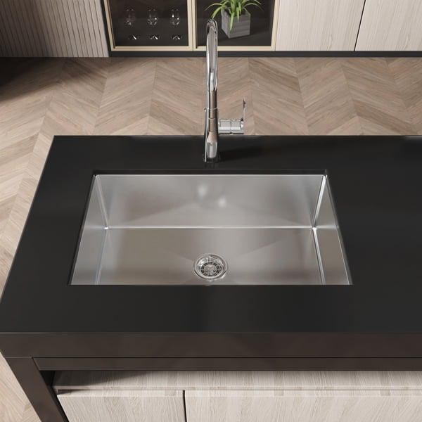 Stainless Steel Kitchen Sink, 30″x19″ Drop In Single Bowl, Undermount Handmade Sink in Brushed Nickel, with US Standard Drain and Hook