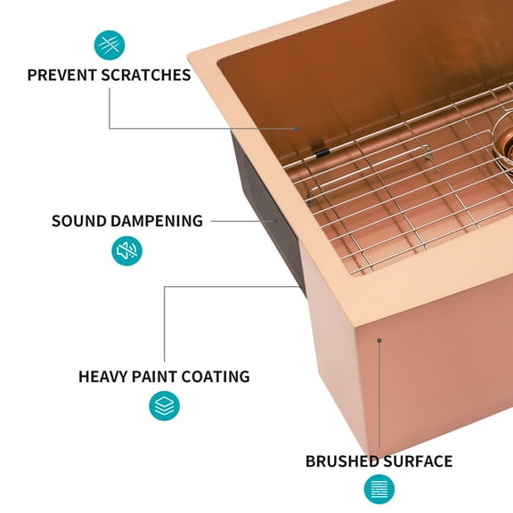 Stainless Steel Kitchen Sink 36 Rose Gold Farmhouse Sink - 36 Inch Kitchen Sink Stainless Steel 16 gauge Apron Front Kitchen Sink,Undermount Kitchen Sink