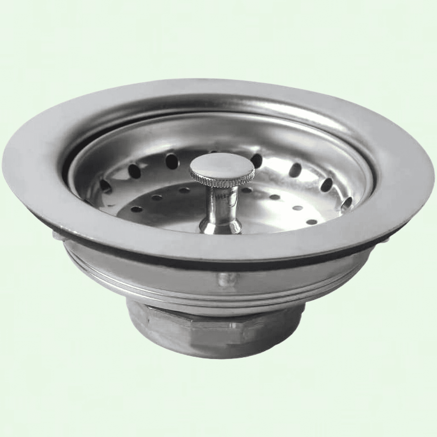 Chrome Finish Stainless Steel Kitchen Sink Drain Assembly with Strainer Basket