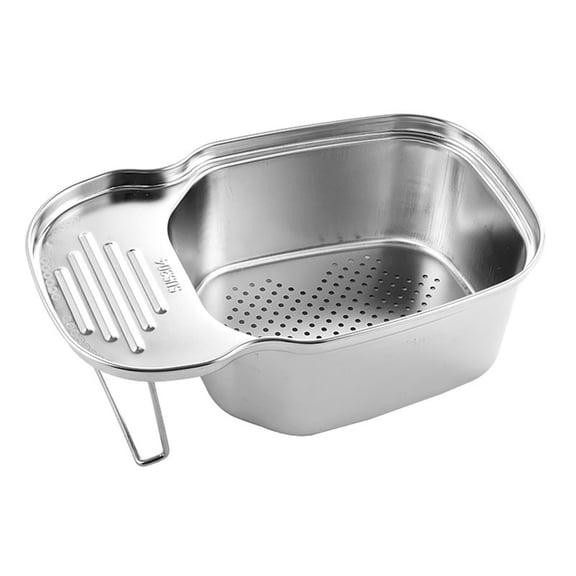 Stainless Steel Kitchen Sink Drain Basket, Multifunctional Food Colander Strainer, Vegetable Fruit Pasta Drainer, Rust-Resistant Easy Clean Kitchen Gadget for Home Use