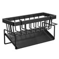 thumbnail image 1 of Stainless Steel Kitchen Sink Rack, Over Sink Organizer with Drainage Tray and Detachable Hanging Pole for Cloth, Seasoning Storage, Non Perforated Design, 1 of 9