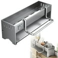 thumbnail image 1 of Stainless Steel Kitchen Sink Sponge Holder with Brush Rack, Rustproof Sink Caddy Organizer, Space-Saving Countertop Storage, Perfect Housewarming & Gift, 1 of 9