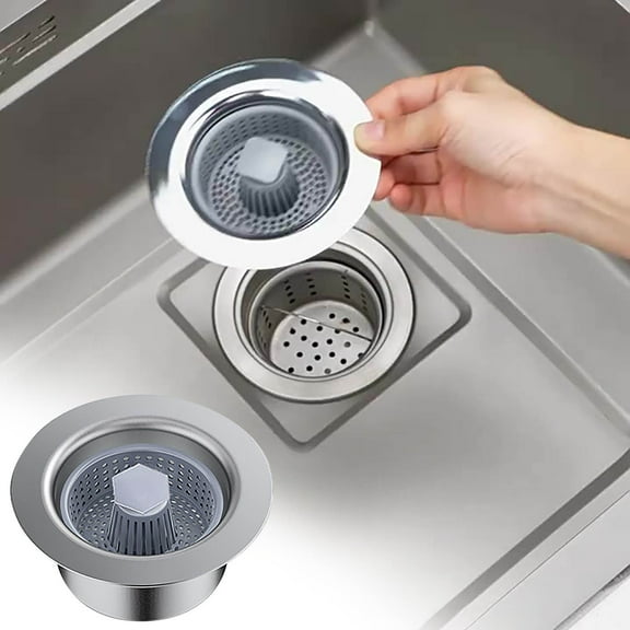 Stainless Steel Kitchen Sink Stopper Strainer Basket Filter Plug Drain Cover Waste Catcher for Food Scrap Disposal 1-Pack