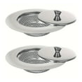 thumbnail image 1 of Stainless Steel Kitchen Sink Strainer - 2 Pack 4.5" Food Catcher for Most Sink Drains - Rust Free Drain Strainer with Fine Mesh - Garbage Disposal Protector & Sink Stopper, 1 of 9