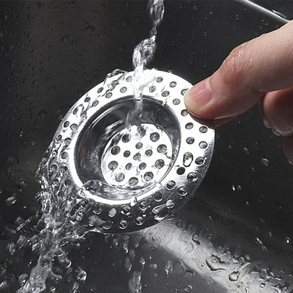 Stainless Steel Kitchen Sink Strainer with Cover | Mesh Metal Filter | Blocks Food Particles & Odor | Easy Clean | Durable Construction | For Standard Sinks | 1 Piece