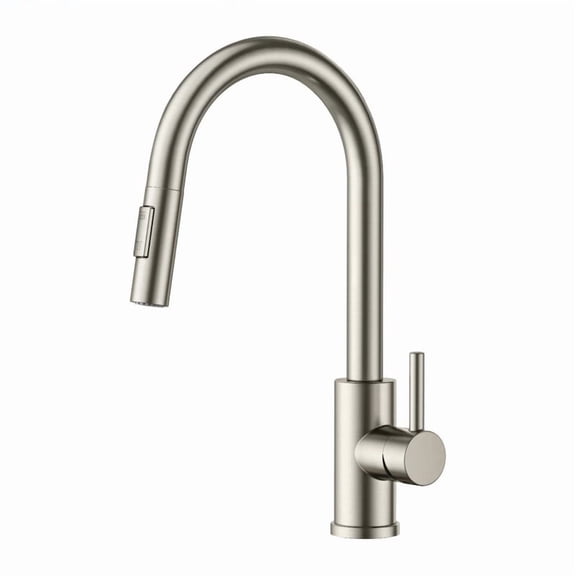 Stainless Steel Kitchen Sink Taps Mixer with Pull Down Spray, High Arc pout Swivels 360 Single Handle