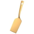 thumbnail image 1 of Stainless Steel Kitchen Spatula, 10 Inch Solid Turner for Flipping, Titanium Plated Barbecue Spatula, Metal Cooking Turner for Griddle, Nonstick Cookware Safe Spatula, Square Slotted Turner, 1 of 4
