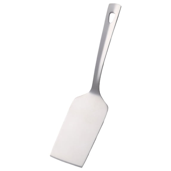 Stainless Steel Kitchen Spatula, 10 Inch Solid Turner for Flipping, Titanium Plated Barbecue Spatula, Metal Cooking Turner for Griddle, Nonstick Cookware Safe Spatula, Square Slotted Turner