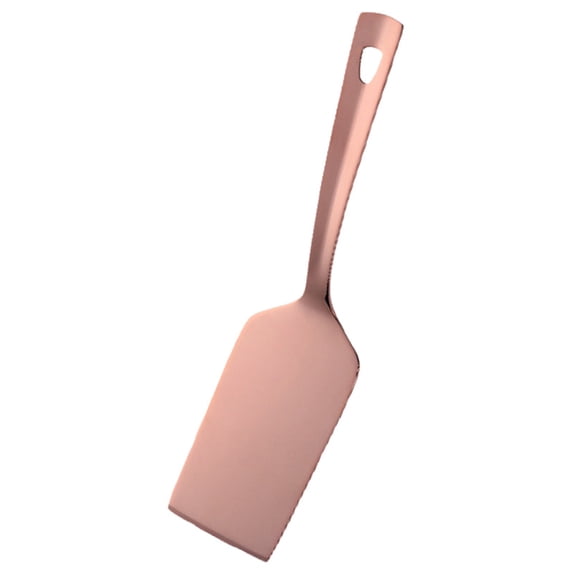 Stainless Steel Kitchen Spatula, 10 Inch Solid Turner for Flipping, Titanium Plated Barbecue Spatula, Metal Cooking Turner for Griddle, Nonstick Cookware Safe Spatula, Square Slotted Turner