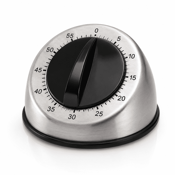 Stainless Steel Kitchen Timer 60 Minutes Mechanical Wind up Time Reminder Countdown Timer Loud Ring Alarm Sound Analogue Clock for Cooking Baking Sports Games