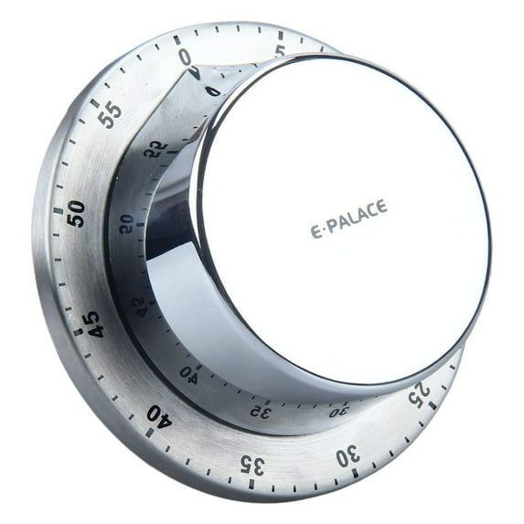 Stainless Steel Kitchen Timer Mechanical Wind-up Timer Reminder for Cooking Baking Mechanical Cooking Timer with Loud Alarm for Kitchen Cooking Baking No Batteries Required
