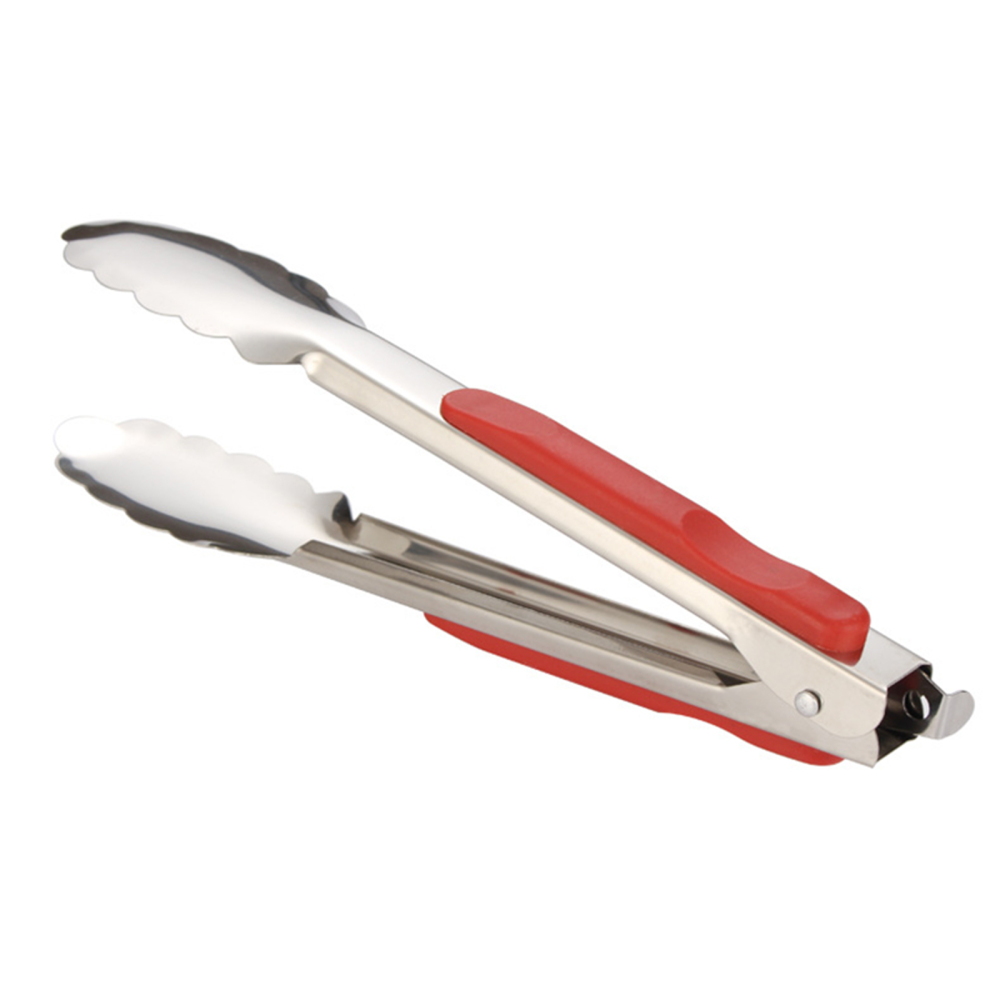 Stainless Steel Kitchen Tongs Locking Tong Heat Resistant Premium Silicone Tips Perfect for