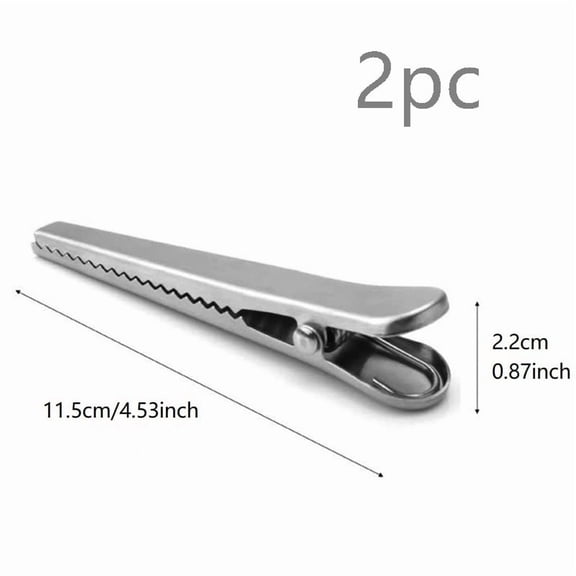 Stainless Steel Kitchen Tongs with Serrated Edge - Versatile Food Sealing Clips for Bags and Packaging