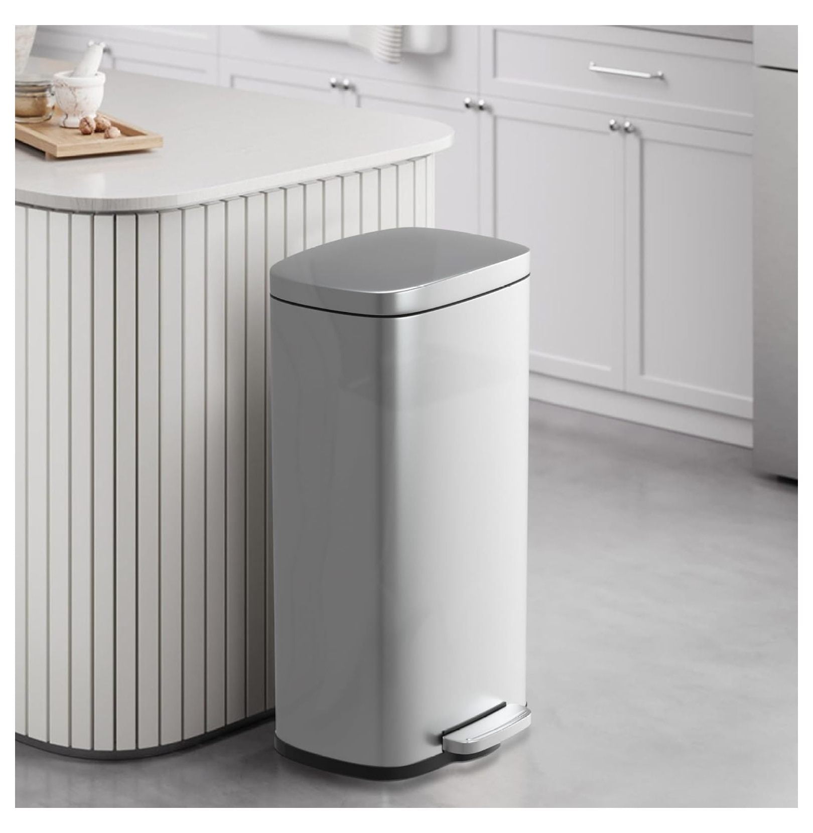 Curated visual reference: Gallery Detail: Stainless Steel Kitchen Trash Can 30 Liter 8 Gallon With