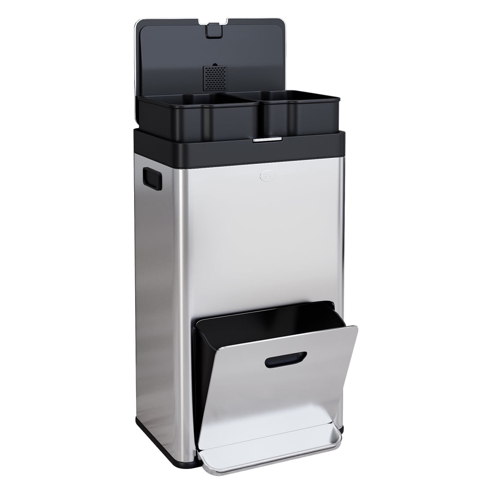 Fingerprint Resistant Stainless Steel 14.8 Gallon Kitchen Trash Can