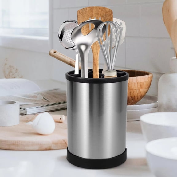 Stainless Steel Kitchen Utensil Holder, Countertop Organizer with Large Capacity, Multi-Compartment Storage for Chopsticks, Cutlery, Cooking Tools, 1Pc
