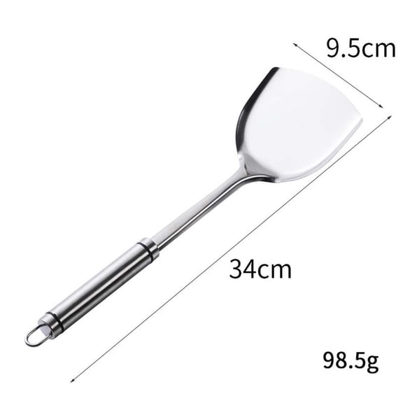 Stainless Steel Kitchen Utensil Set | Cooking Tools with Non-Scratch Spatula, Turner & Skimmer | Long Handle Cookware Accessories for Non-Stick Pans