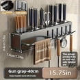 thumbnail image 1 of Stainless Steel Kitchen Wall Organizer – Multi-Function Utensil Rack with Holders & Hooks for Spatulas, Knives & Flatware Space-Saving Countertop Storage, 1 of 8
