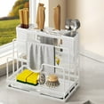 thumbnail image 1 of Stainless Steel Knife Storage Rack with Cutting Board Holder | Multi-Functional Countertop Organizer | Includes Drip Tray | No Drilling Wall Mount | Kitchen Utensil Storage Solution, 1 of 6
