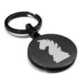 thumbnail image 1 of Stainless Steel Knight Chess Piece Round Medallion Keychain Circle Ring, 1 of 2