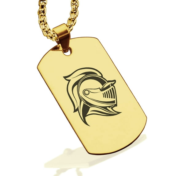Stainless Steel Knight Warrior Champion Dog Tag Pendant Necklace