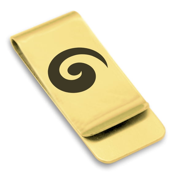 Stainless Steel Koru (Spiral) Maori Symbol Classic Slim Money Clip Credit Card Holder
