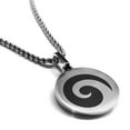 thumbnail image 1 of Stainless Steel Koru (Spiral) Maori Symbol Round Medallion Pendant Necklace, 1 of 3