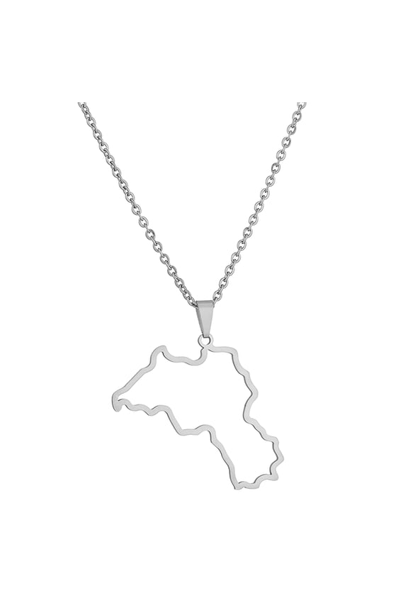 Stainless Steel Kurdistan Map Pendant Necklace Women Men Fashion Jewelry Silver/Gold Color Patriotism Country Choker