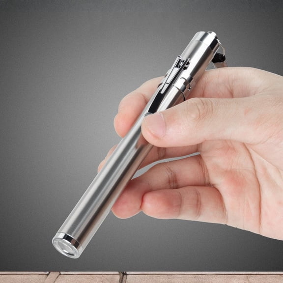 Stainless Steel LED Pupil Pen Torch, High-Brightness Medical Pen Light for Clinical Inspection ENT Oral Pupil Observation, Custom Engravable